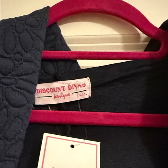 Navy Quilted Floral Print Hooded Women's Jacket - Picture 4 of 11